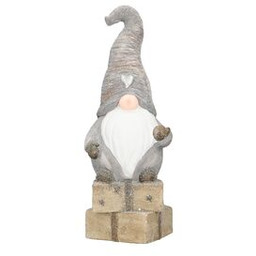 Figura ceramiczna skrzat 40 cm brązowo-biały
