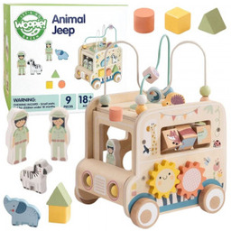 Samochód Drewniana Kostka Aktywności Terenowy Safari Fsc Woopie