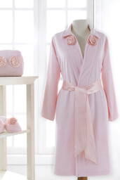 Damski bambusowy szlafrok ROSE + kapcie