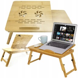Składany Stolik Pod Laptopa Tableta do łóżka Bambus