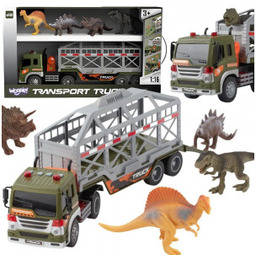 Ciężarówka Transporter Dinozaurów Auto z Dźwiękiem Światłem