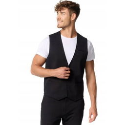 JEFF CZARNA ELEGANCKA KAMIZELKA GARNITUROWA Z GUZIKAMI 48