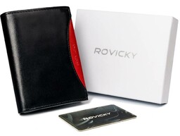 Skórzany męski portfel Rovicky 1537-03-BOR RFID