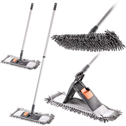 Mop płaski z mikrofibry Vaux 120 cm szary