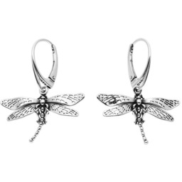 Srebrne kolczyki 925 ważka długie Ważki