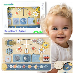 Zabawka Tooky Drewniana Tablica Edukacyjna Montessori Astronauta Statek
