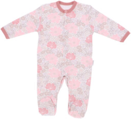Mamatti Pajac niemowlęcy bawełniany kwiaty różowe, Rozmiar: 56