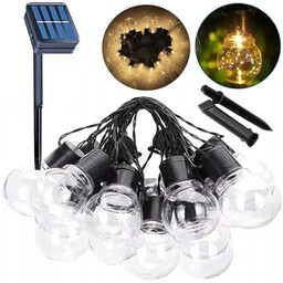 Zewnętrzne Solarne do Ogrodu Girlanda Ogrodowa Solarna 20