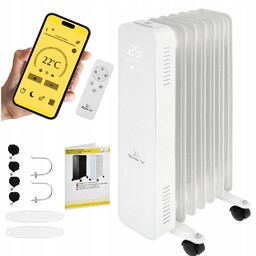 Grzejnik olejowy elektryczny Mission Air Oslo biały 1500W