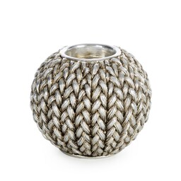 Eurofirany Świecznik dekoracyjny 11x11x9 Moli 1 srebrny 01