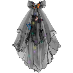 Czarny welon Mroczny motyl z lampkami LED -