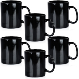 Kubki szklane czarne 300 ml 6 szt.