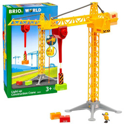 BRIO World 33835 Duży dźwig budowlany z oświetleniem