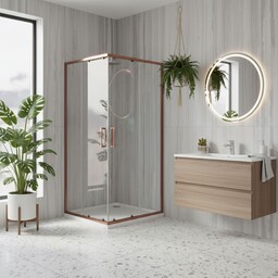 Rea Kabina prysznicowa Rea City 80x80 Miedź Szczotkowana