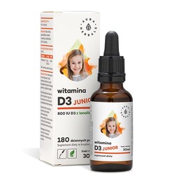 Witamina D3 Junior 800IU dla Dzieci, Krople, Aura