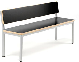 Ławka BURÅS, 1510x420 mm, czarny, srebrny