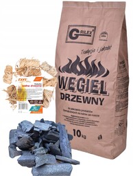 Bieszczadzki węgiel grillowy 10 kg wełna drzewna zapałki