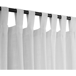 Białe lniane półprzezroczyste firanki, filtrowanie światła, eleganckie zasłony