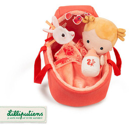 Lalka aktywizująca dzidziuś w gondoli z komforterem