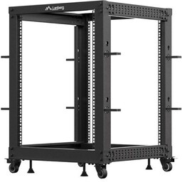 Lanberg Open Rack 15U 600x600-1100 regulowany czarny