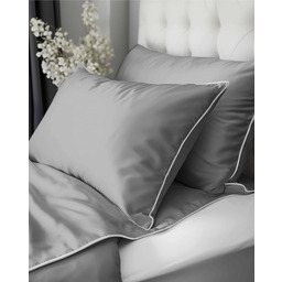 Pościel satynowa 140x200 Mako Satin 62 szara jasna