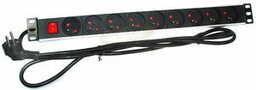 Listwa PD-9BCV/RACK/2m 1U 19" 9gniazd wyłącznik 2m