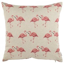 Poduszka Ozdobna z Flamingami Beżowa