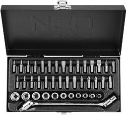 Klucze nasadowe 1/4", zestaw 41szt