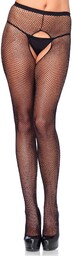 Crotchless Fishnet Pantyhose Black