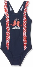 Speedo dziewczęcy kostium kąpielowy z falbanką Splashmaster Navy/Risk