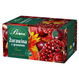 BiFix Herbata owocowa Żurawina z granatem, 20x2g