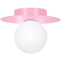 Lumes Różowa lampa sufitowa w kształcie kapelusza -