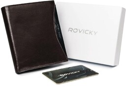 Pojemny portfel męski skórzany z RFID - Rovicky