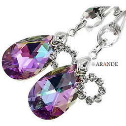 Nowe Kryształy Unikatowe Kolczyki Vitrail Orchidea