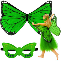 Skrzydła Motyla Wróżki Elfa Peleryna Maska Strój