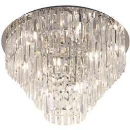 MONACO plafon Ø 60 cm chrom, szkło kryształ