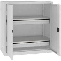 Szafka z półkami i szufladami na narzędzia warsztatowe