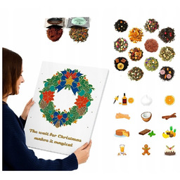 Kalendarz Adwentowy Premium z kawą mieloną i herbatą