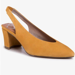 MARCO TOZZI CZÓŁENKA ŻÓŁTE NA OBCASIE DAMSKIE SKÓRZANE