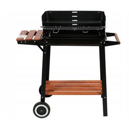Grill Węglowy Ogrodowy Z Półką Boczną Ruszt 48x26.5cm