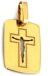 Złota przywieszka 585 medalik blaszka Jezus 1,37g