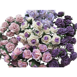 RATREE 888 100 szt. Mini róża, mieszane fioletowe