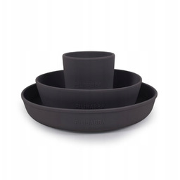 Filibabba Silikonowy zestaw obiadowy Stone grey