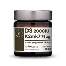 Witamina D3 2000IU + K2mk7 + Cynk +