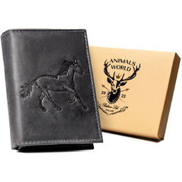 Portfel męski skórzany N4-CHM-HORSE Czarny