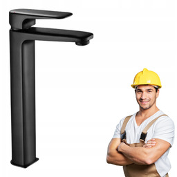 Bateria umywalkowa Stojąca Kran Wylewka czarna 33 cm