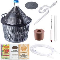 Zestaw winiarski balon 15L + korek nr.3 +