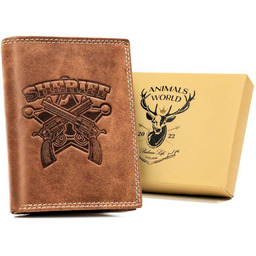 Portfel skórzany męski N4-CHM-SHE COGNAC