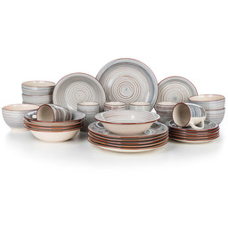 Banquet Ceramiczny zestaw obiadowy SPIRAL GREY 30 szt