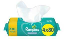 Pampers Fresh Clean Chusteczki nawilżane, 4x80szt.